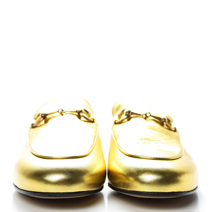 Gucci Metallic Nappa Womens Princetown Slippers 37 Gold 2 of 9