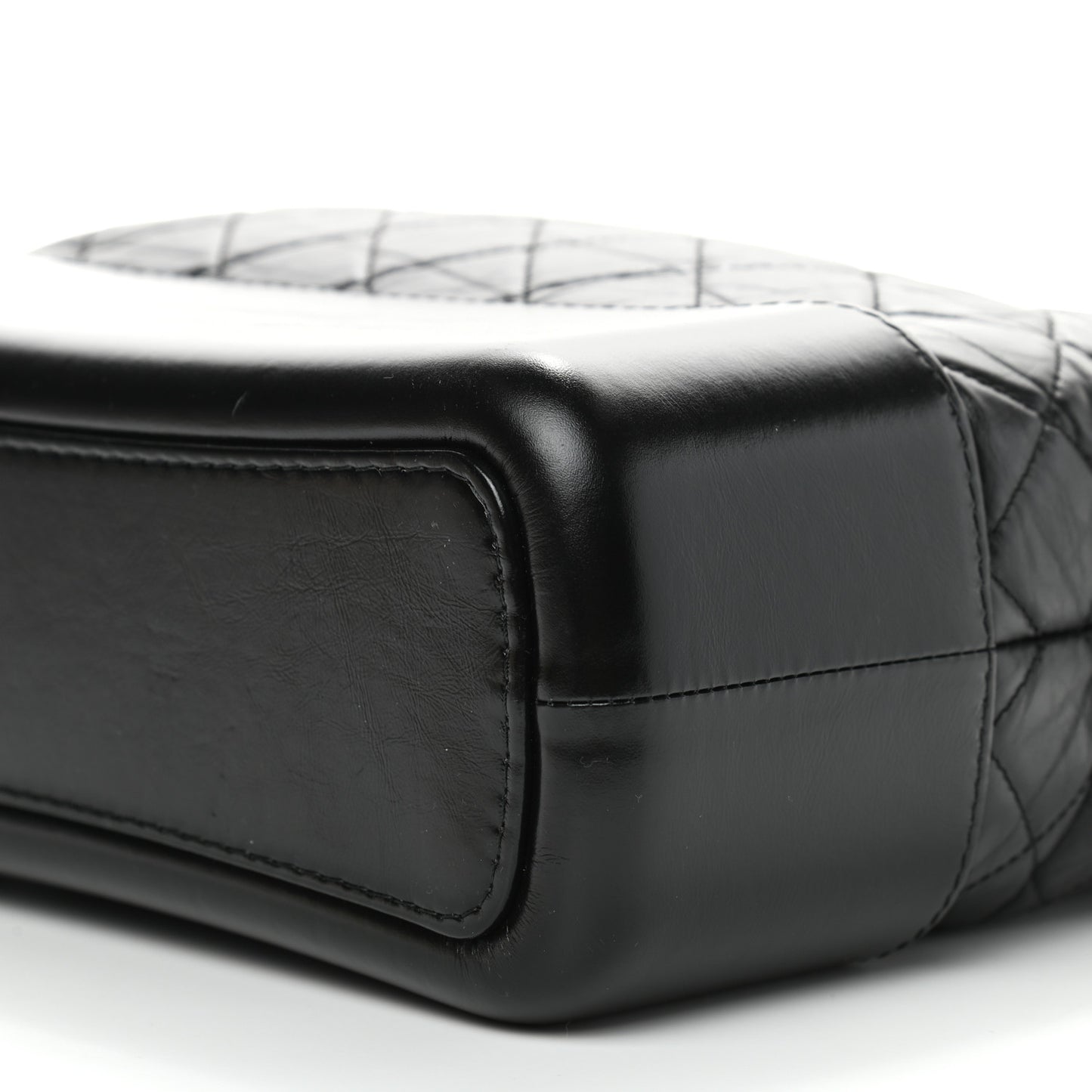 Aged Calfskin Quilted Medium Gabrielle Hobo Black