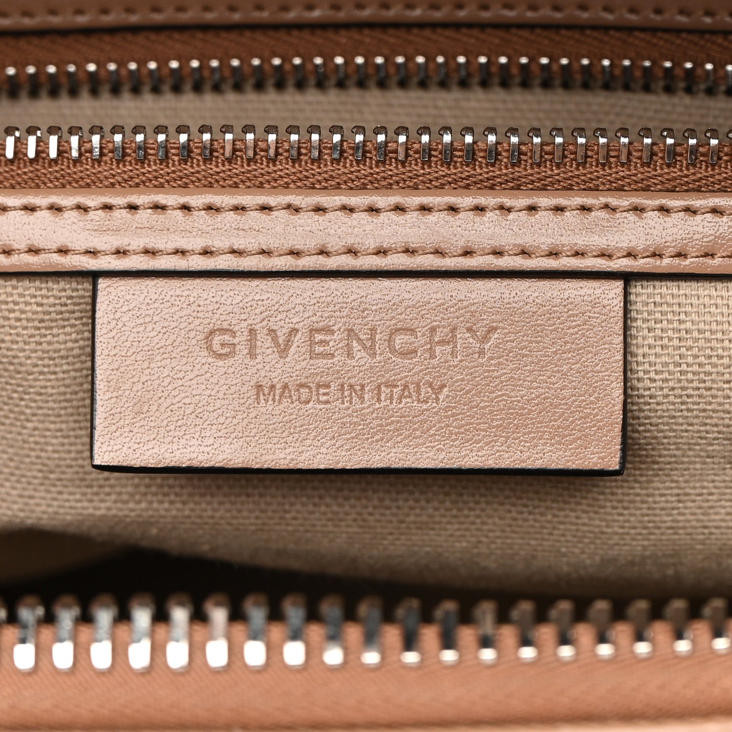 Shiny Lord Calfskin Small Antigona Dark Beige