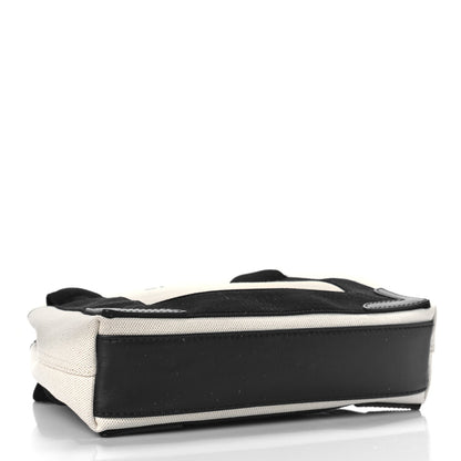 Balenciaga Cotton Canvas Calfskin Navy Cabas XS Natural Black 5 of 9