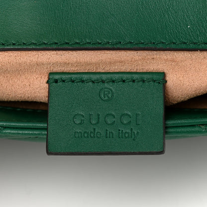 Gucci Calfskin Matelasse Super Mini GG Marmont Shoulder Bag Emerald Green 6 of 14