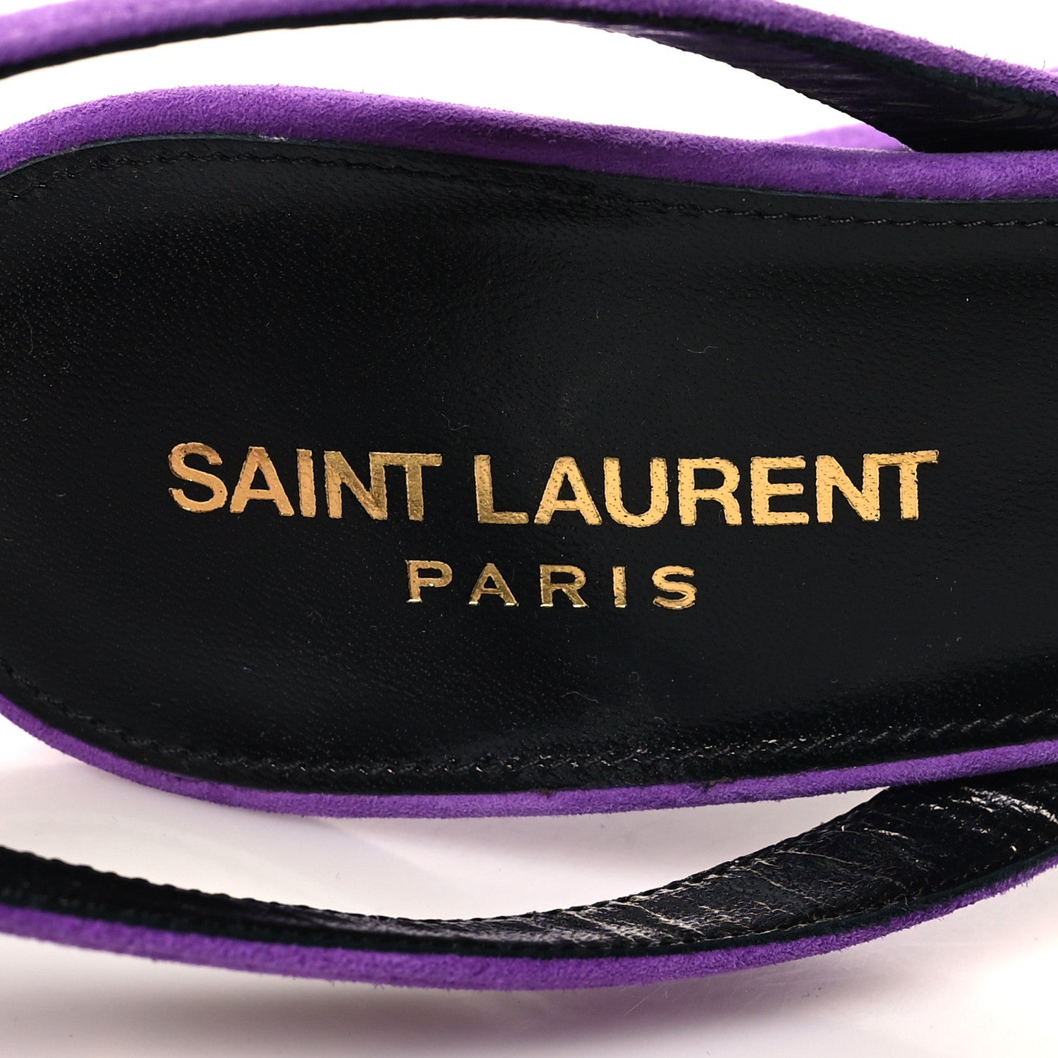 Saint Laurent Kid Scamosciato Tribute 105 Open Toe Platform Sandals 39 Purple 8 of 8