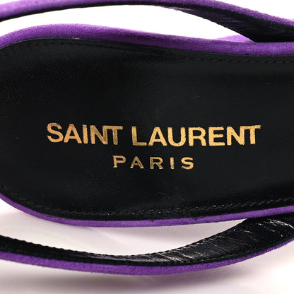 Saint Laurent Kid Scamosciato Tribute 105 Open Toe Platform Sandals 39 Purple 8 of 8