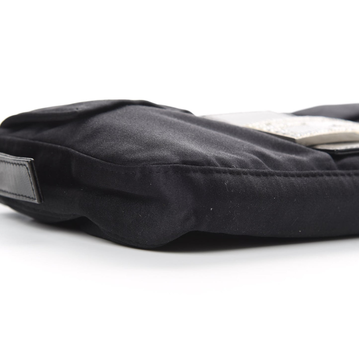 Satin Crystal Baguette Black