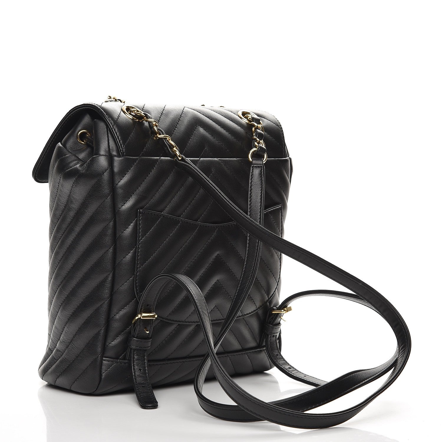 Chanel Calfskin Chevron Quilted Small Urban Spirit Backpack Black 3 of 8