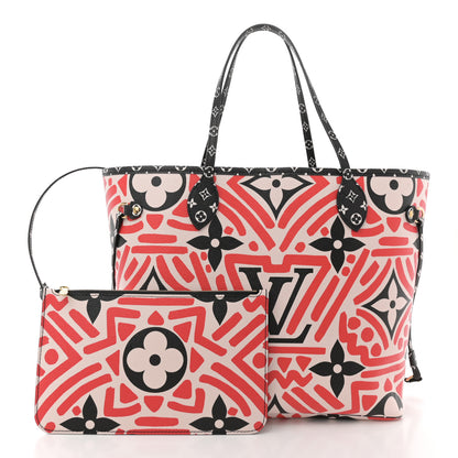 Louis Vuitton Monogram Giant Crafty Neverfull MM Creme Rouge Black 3 of 11