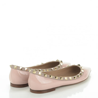 Valentino Garavani Patent Rockstud Ballerina Flats 36 Water Rose Poudre 4 of 10