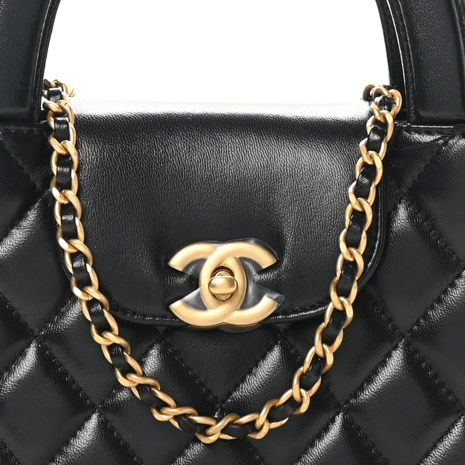 Chanel Shiny Aged Calfskin Quilted Nano Kelly Shopper Black 8 of 10