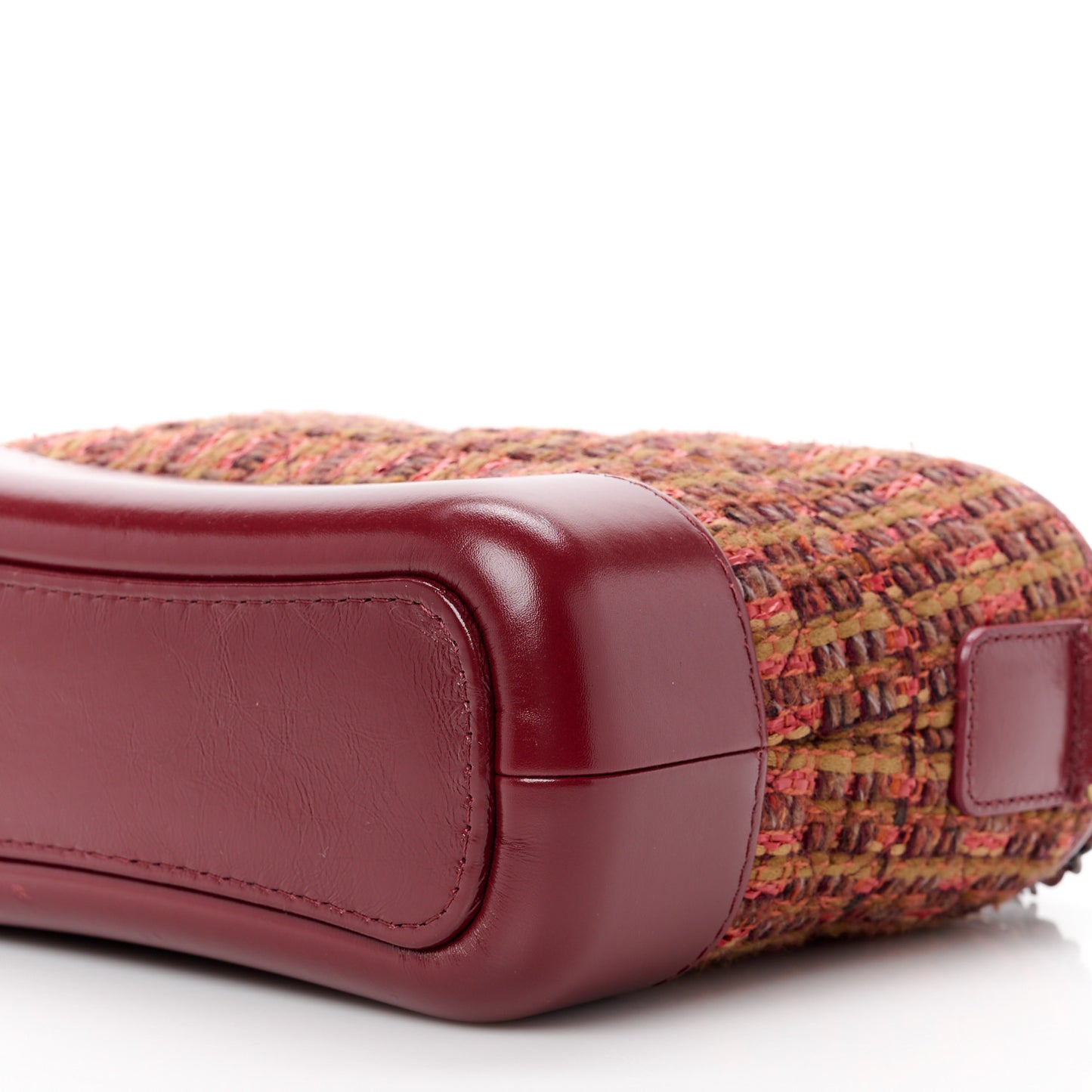 Tweed Calfskin Small Gabrielle Hobo Burgundy