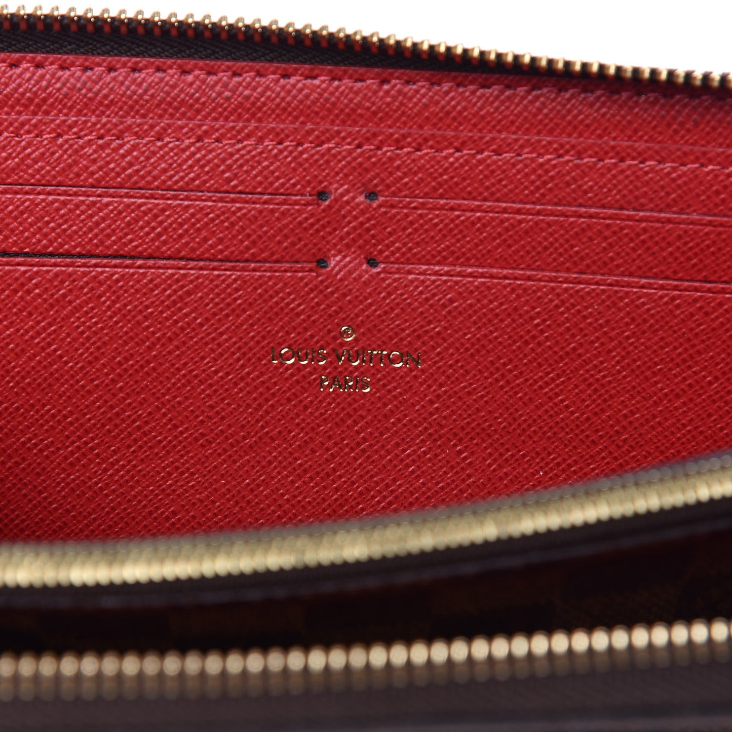 Damier Ebene Clemence Wallet Cherry