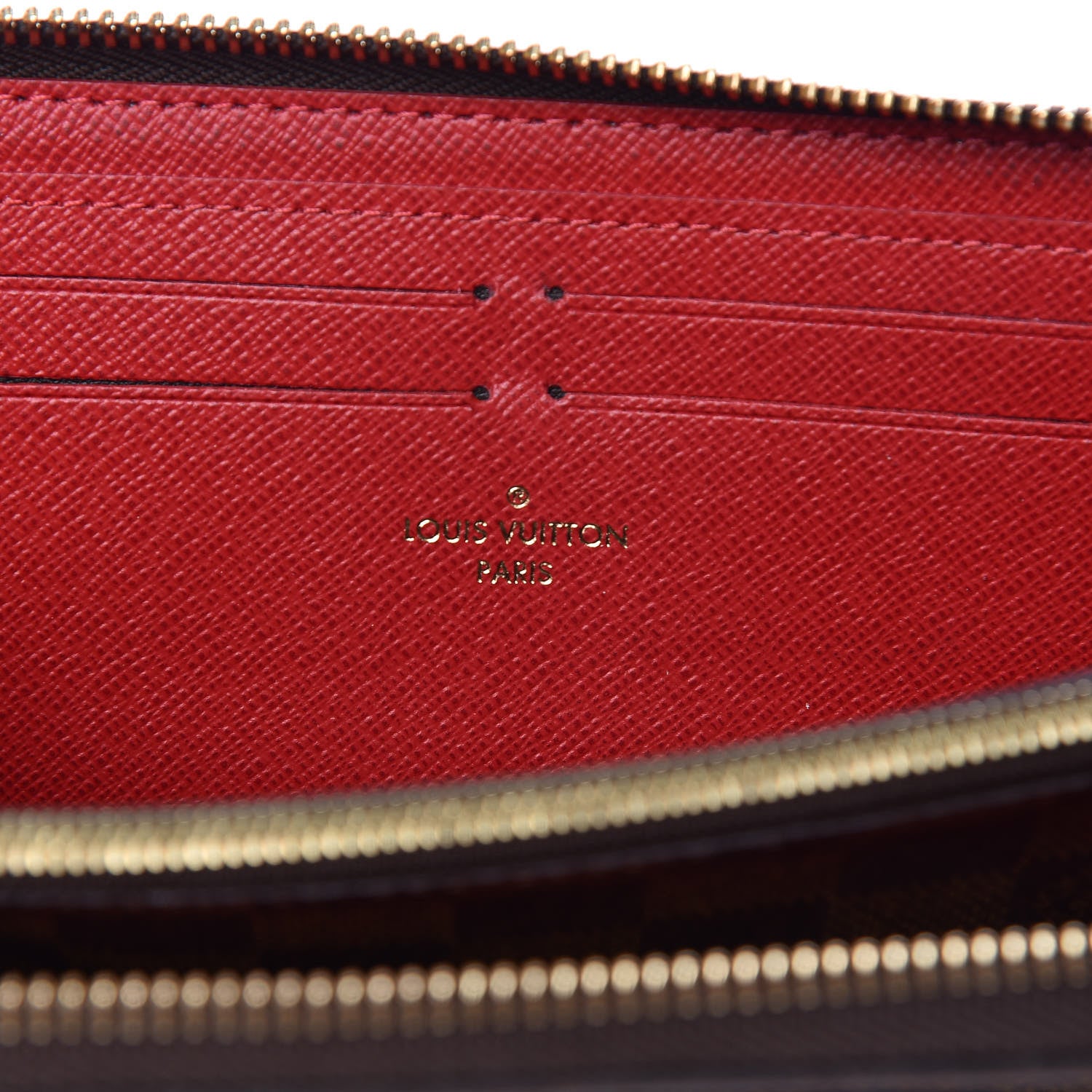 Louis Vuitton Damier Ebene Clemence Wallet Cherry 6 of 8