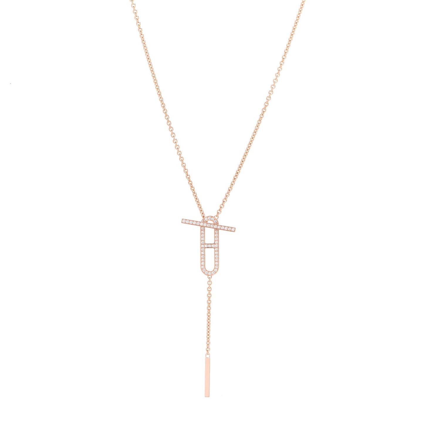 18K Rose Gold Diamond PM Ever Chaine D'Ancre Necklace