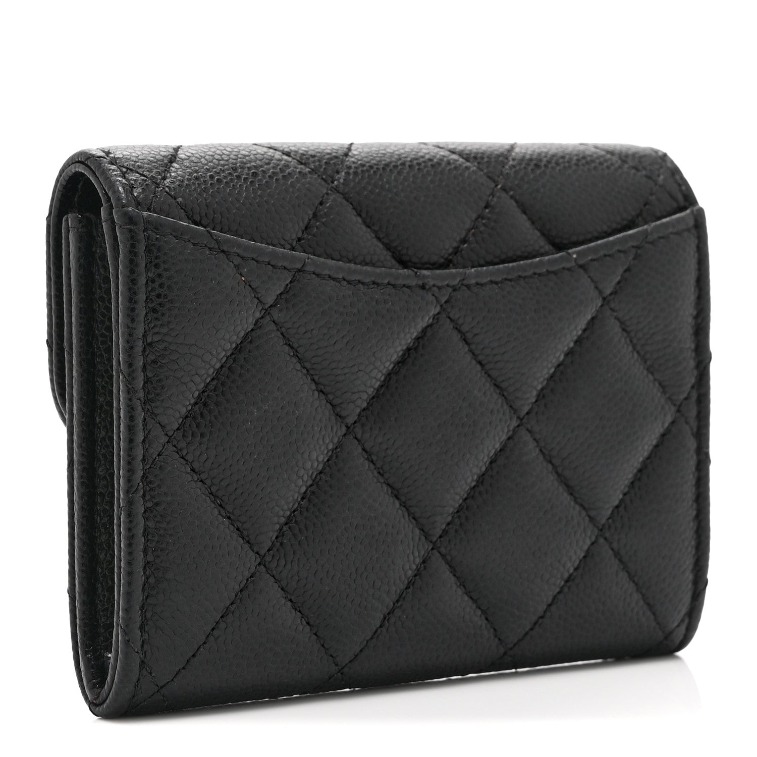 Chanel Caviar Quilted Flap Card Holder Wallet Black 3 of 10