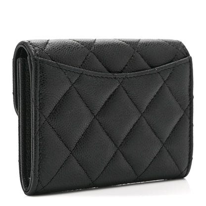 Chanel Caviar Quilted Flap Card Holder Wallet Black 3 of 10