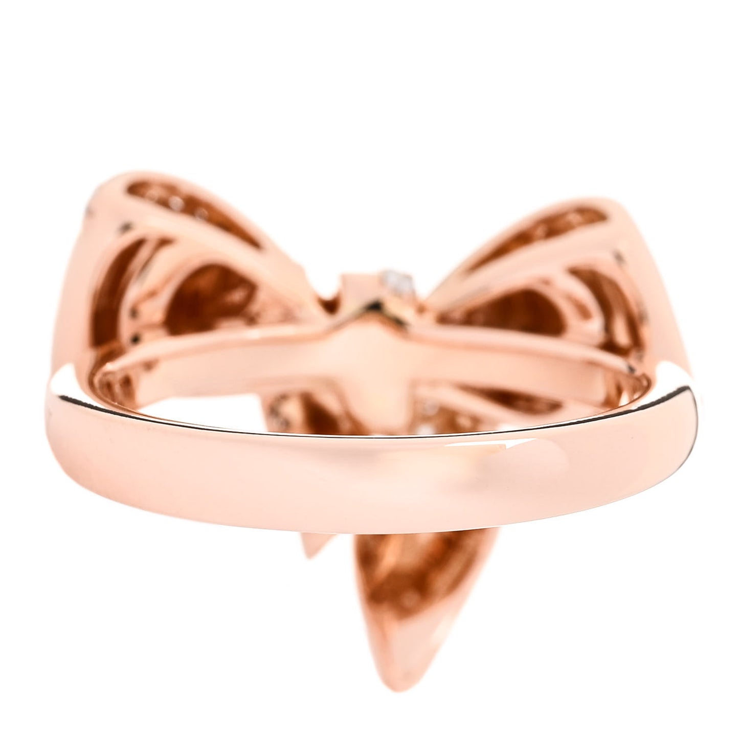 18K Rose Gold Diamond Bow Ring 53 6.25