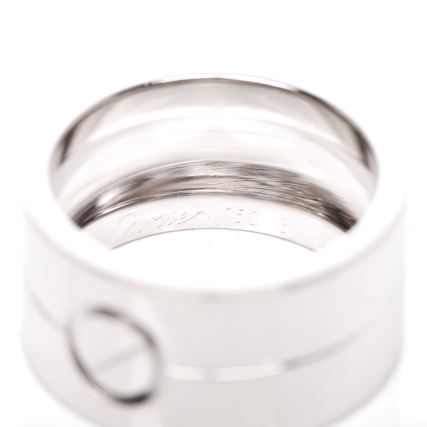 18K White Gold 12mm Wide LOVE Ring 61 9.5