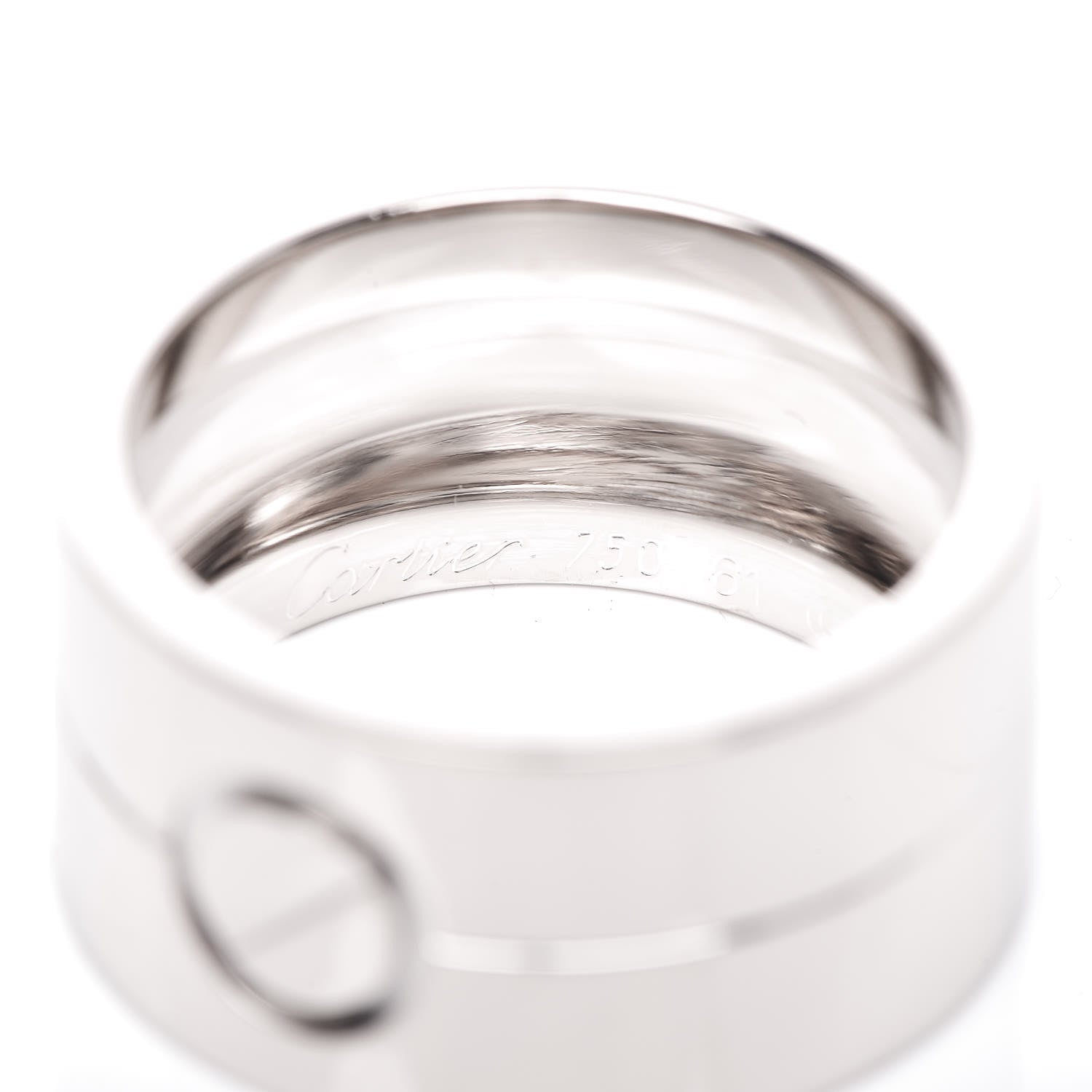 Cartier 18K White Gold 12mm Wide LOVE Ring 61 9.5 4 of 6