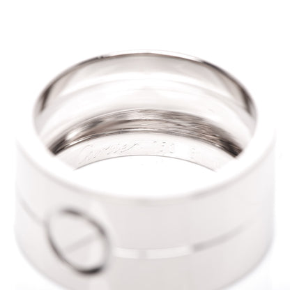 Cartier 18K White Gold 12mm Wide LOVE Ring 61 9.5 4 of 6