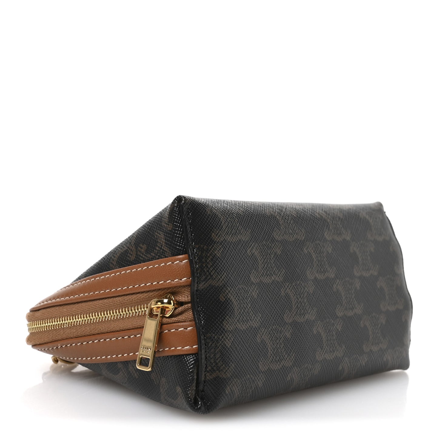 Triomphe Canvas Lambskin Clutch On Chain Tan