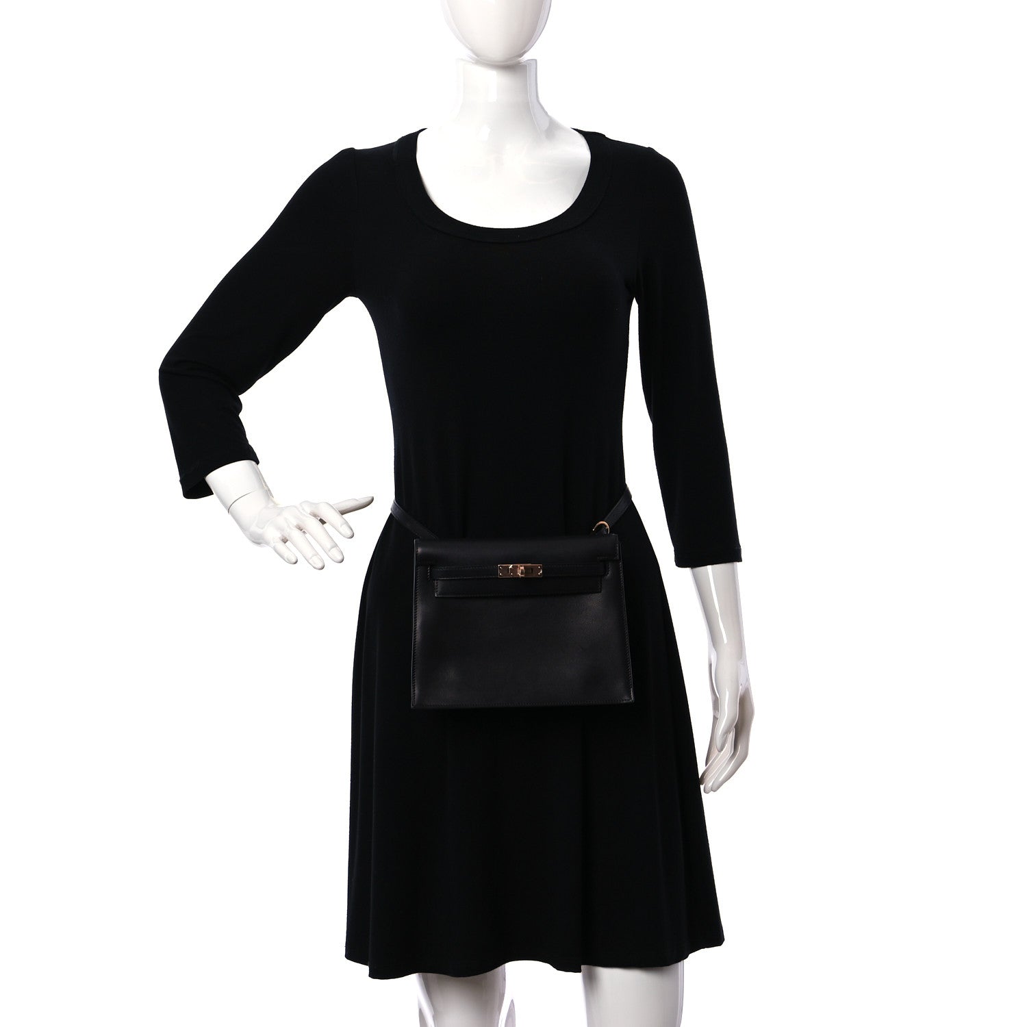 Hermes Evercolor Kelly Danse II Belt Bag Black 2 of 11