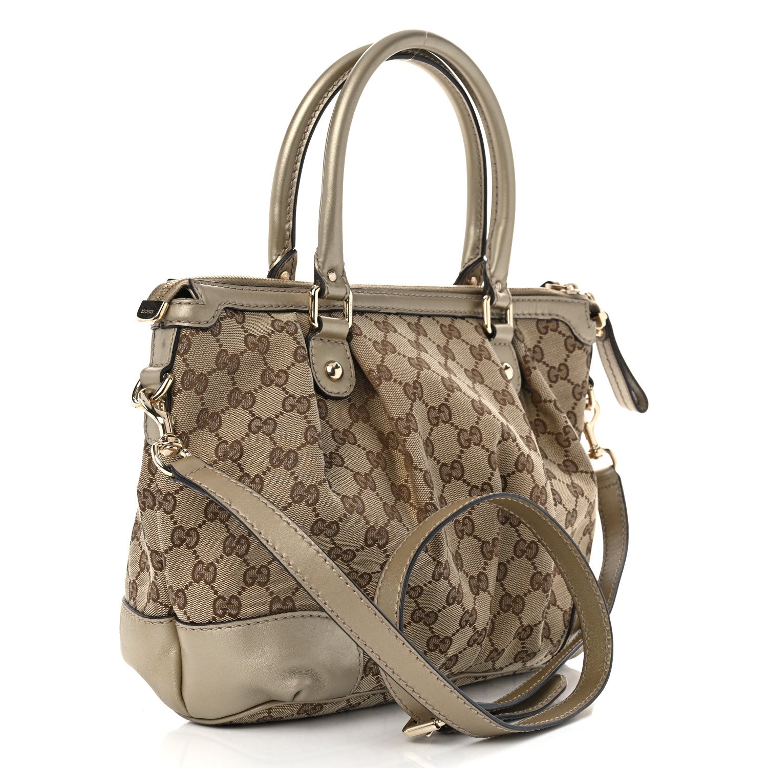 Gucci Monogram Medium Sukey Top Handle Bag Golden Beige 3 of 11