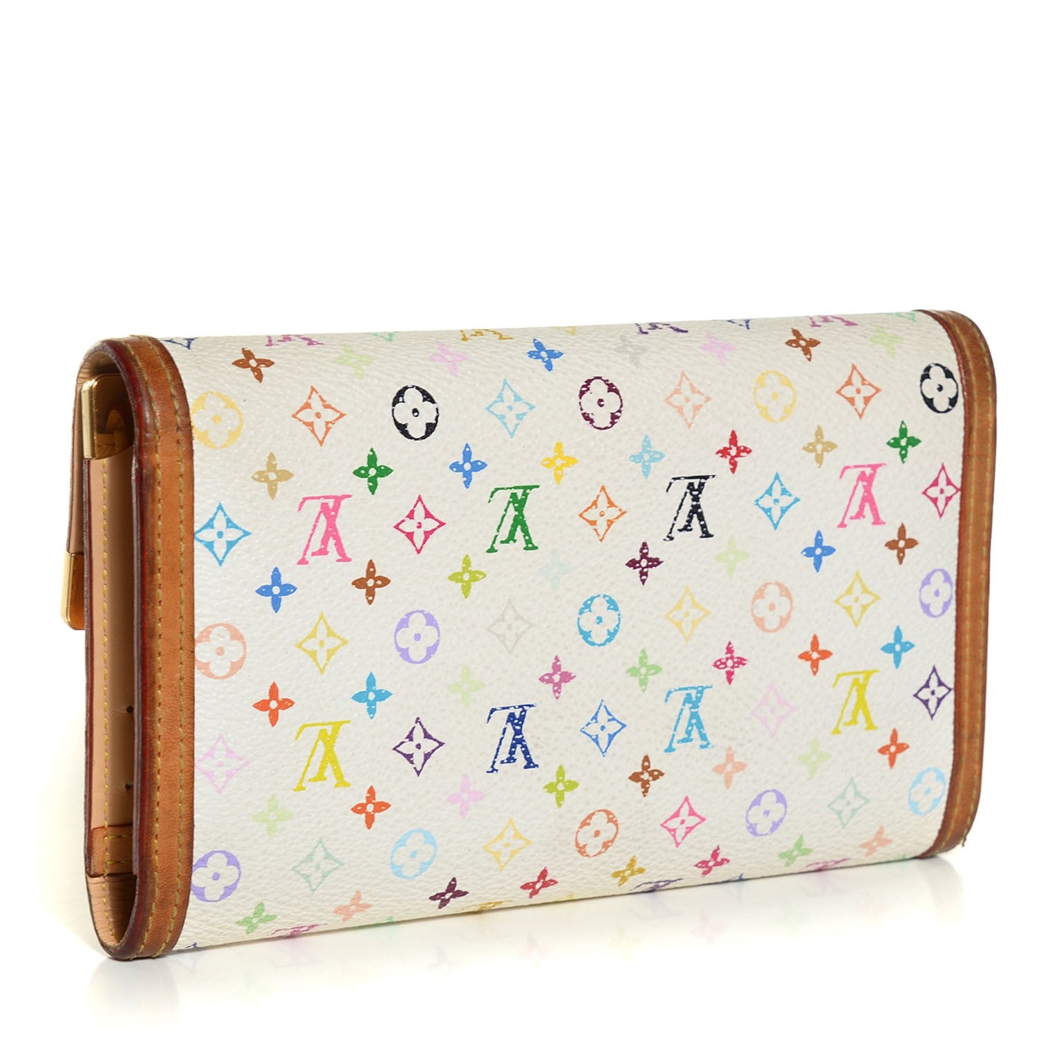 Louis Vuitton Monogram Multicolor Porte Tresor International Wallet White 3 of 7