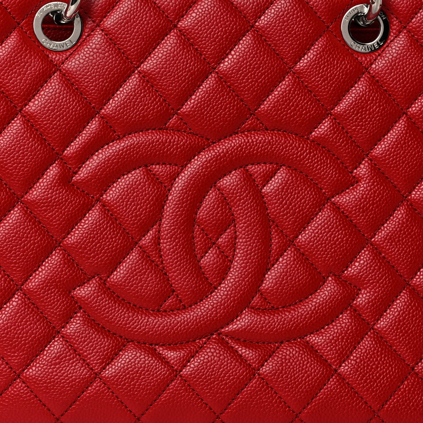 Caviar Quilted Grand Shopping Tote GST Red