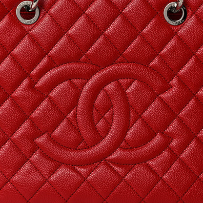 Chanel Caviar Quilted Grand Shopping Tote GST Red 8 of 11
