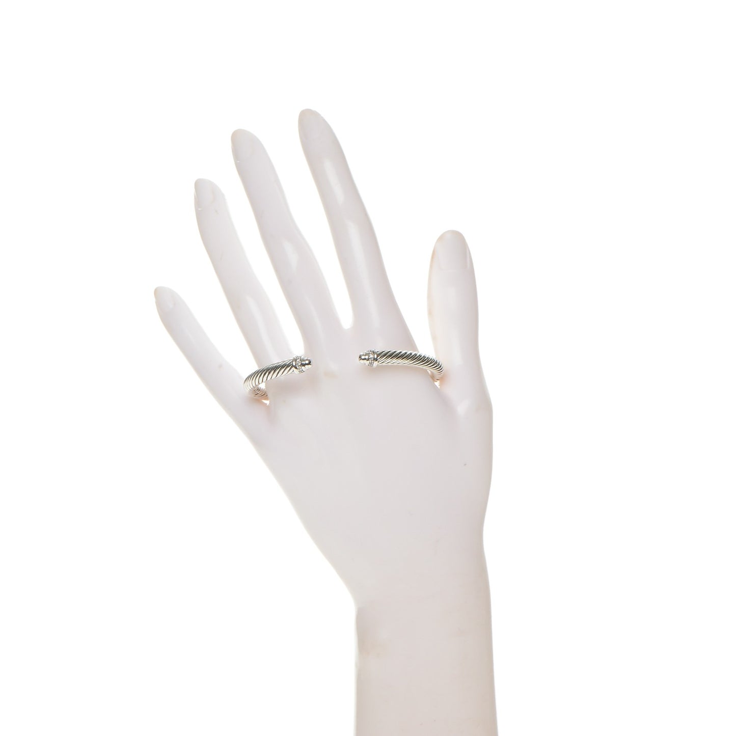 Sterling Silver Diamond 5mm Cable Classics Dome Bracelet