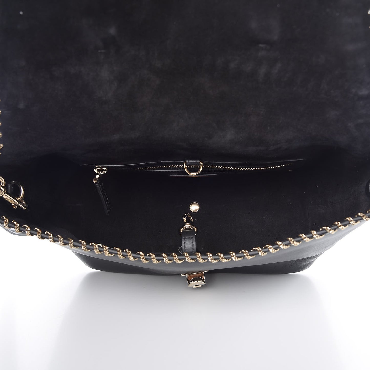 Calfskin Groumette Small Demilune Double Handle Satchel Black