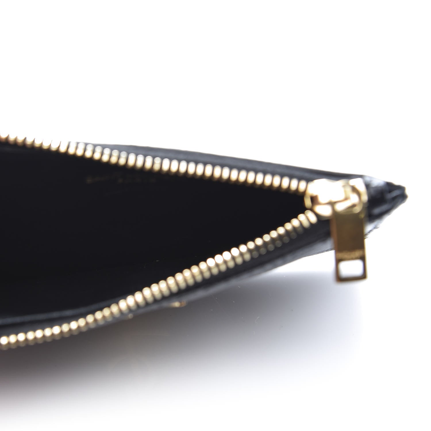 Saint Laurent Monogram Grain de Poudre 5 Fragments Zip Pouch Card Holder Black 5 of 11