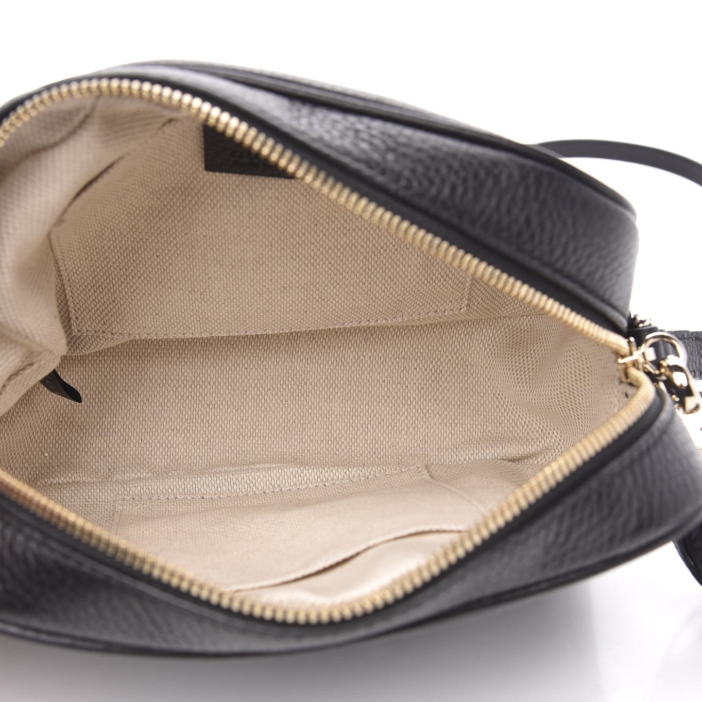 Pebbled Calfskin Small Soho Disco Bag Black
