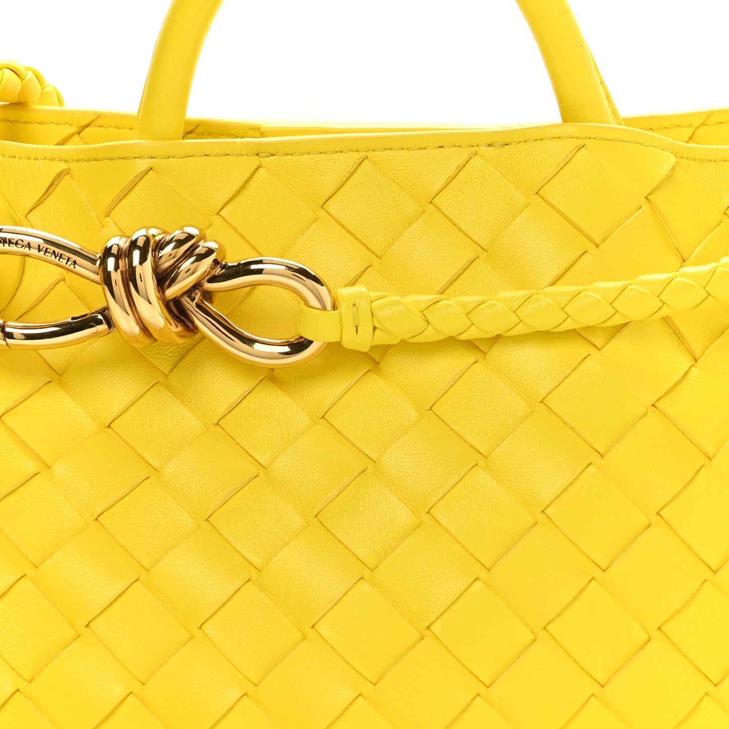 Nappa Intrecciato Small Andiamo Shoulder Bag Sulfur