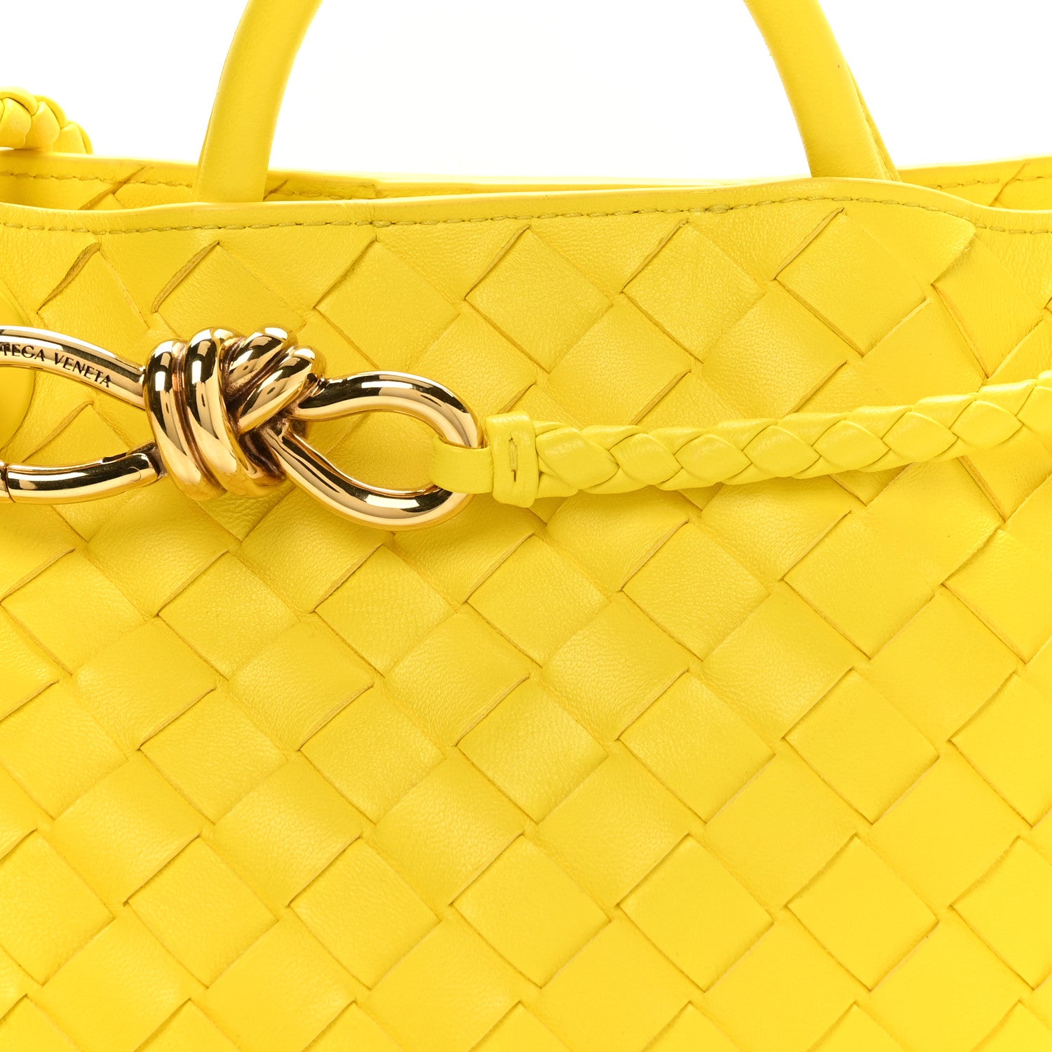 Bottega Veneta Nappa Intrecciato Small Andiamo Shoulder Bag Sulfur 7 of 9