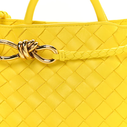 Bottega Veneta Nappa Intrecciato Small Andiamo Shoulder Bag Sulfur 7 of 9