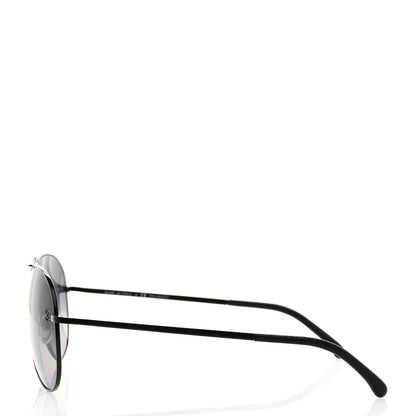 Chanel Polarized Aviator CC Sunglasses 4189-T-Q Black 3 of 8