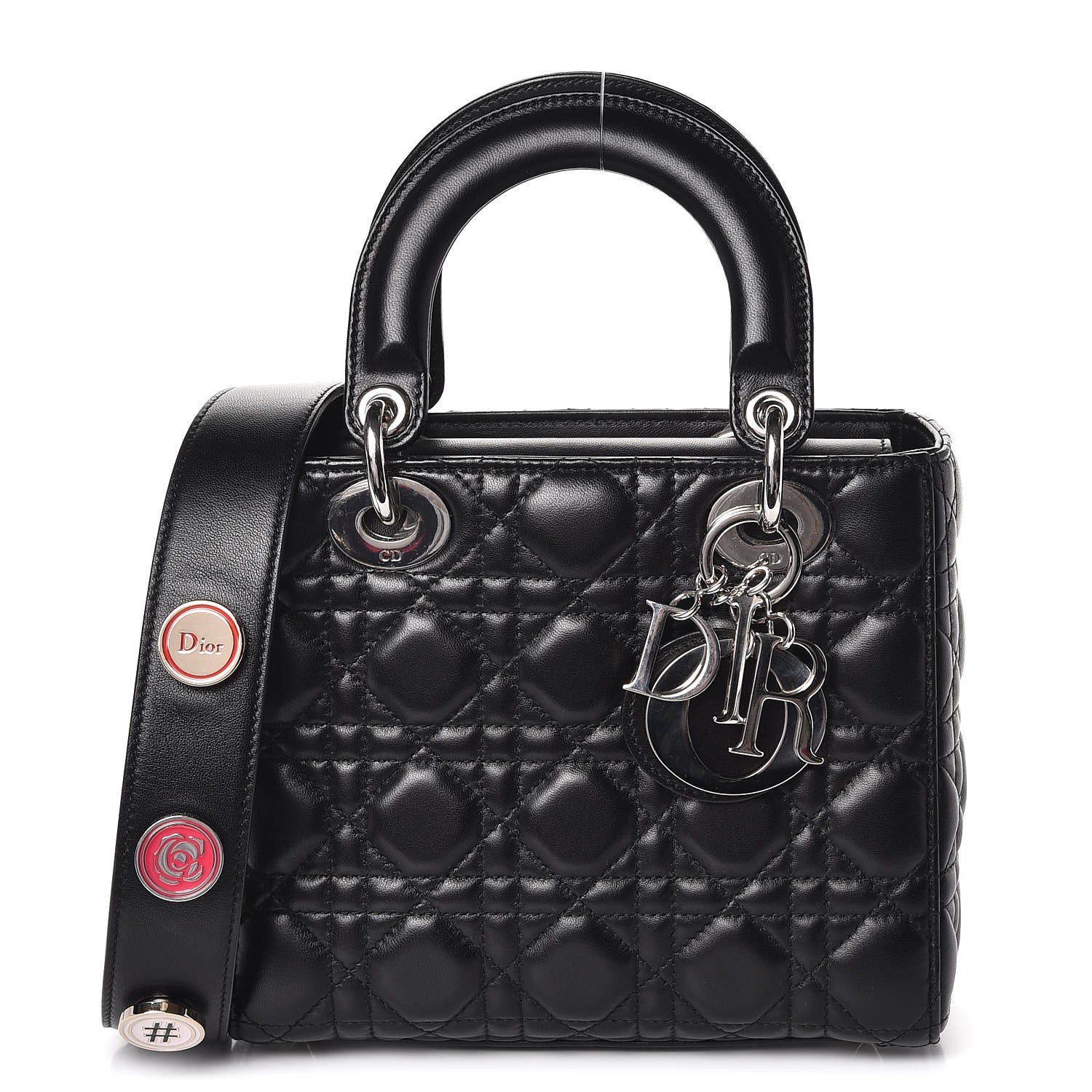 Christian Dior Lambskin Cannage Small Lucky Badges My Lady Dior Black 1 of 13