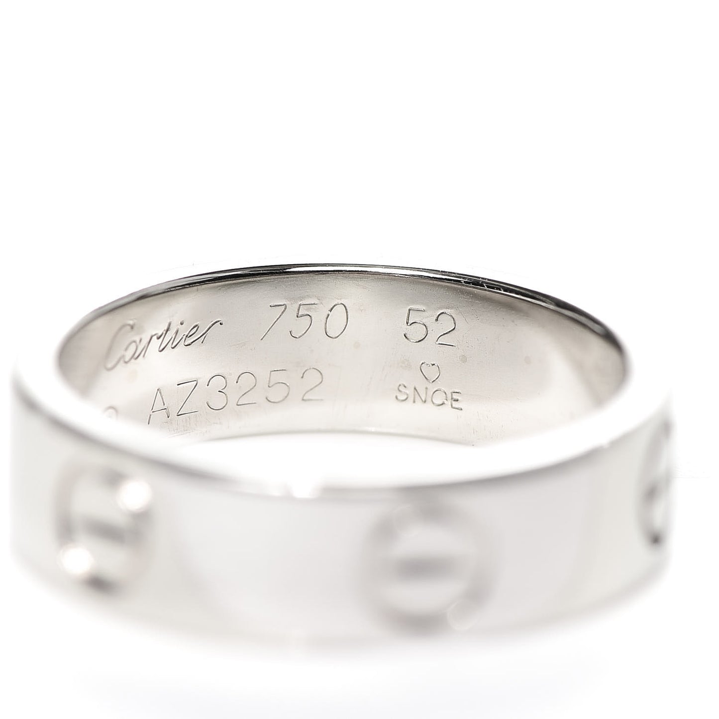 18K White Gold 5.5mm LOVE Ring 52 6