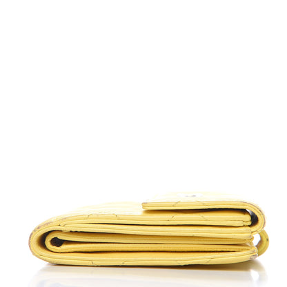 Chanel Lambskin Quilted Compact French Flap Wallet Yellow 6 of 15