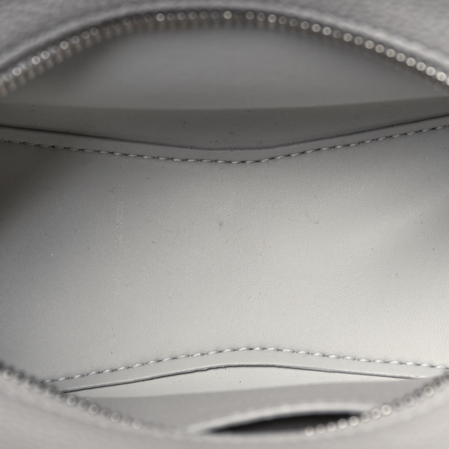 Grained Calfskin Neo Classic Silver Hardware Nano City Crossbody Chalky White