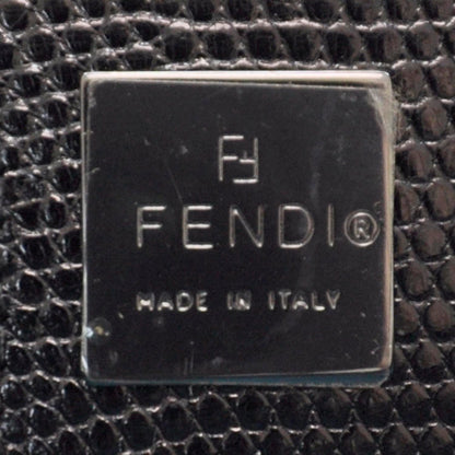 Fendi Zucchino Snakeskin Beaded Satchel Black 7 of 10
