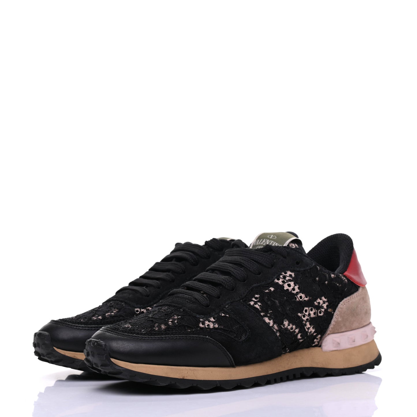 Macrame Lace Suede Womens Rockrunner Sneakers 36.5 Black