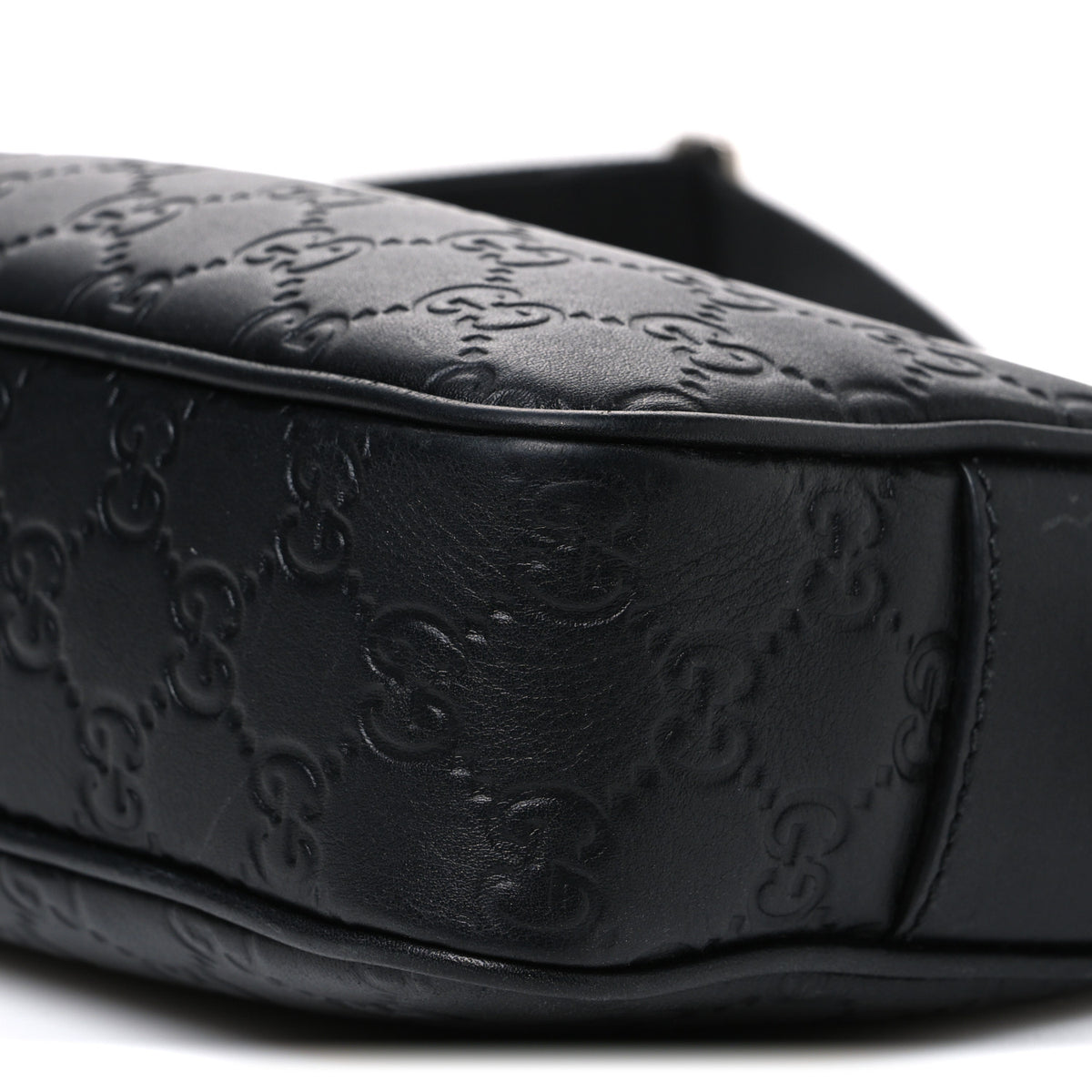GG Calfskin Embossed Emblem Small Crossbody Bag Black