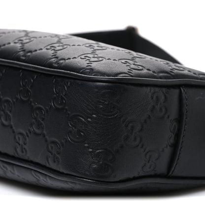 Gucci GG Calfskin Embossed Emblem Small Crossbody Bag Black 9 of 10