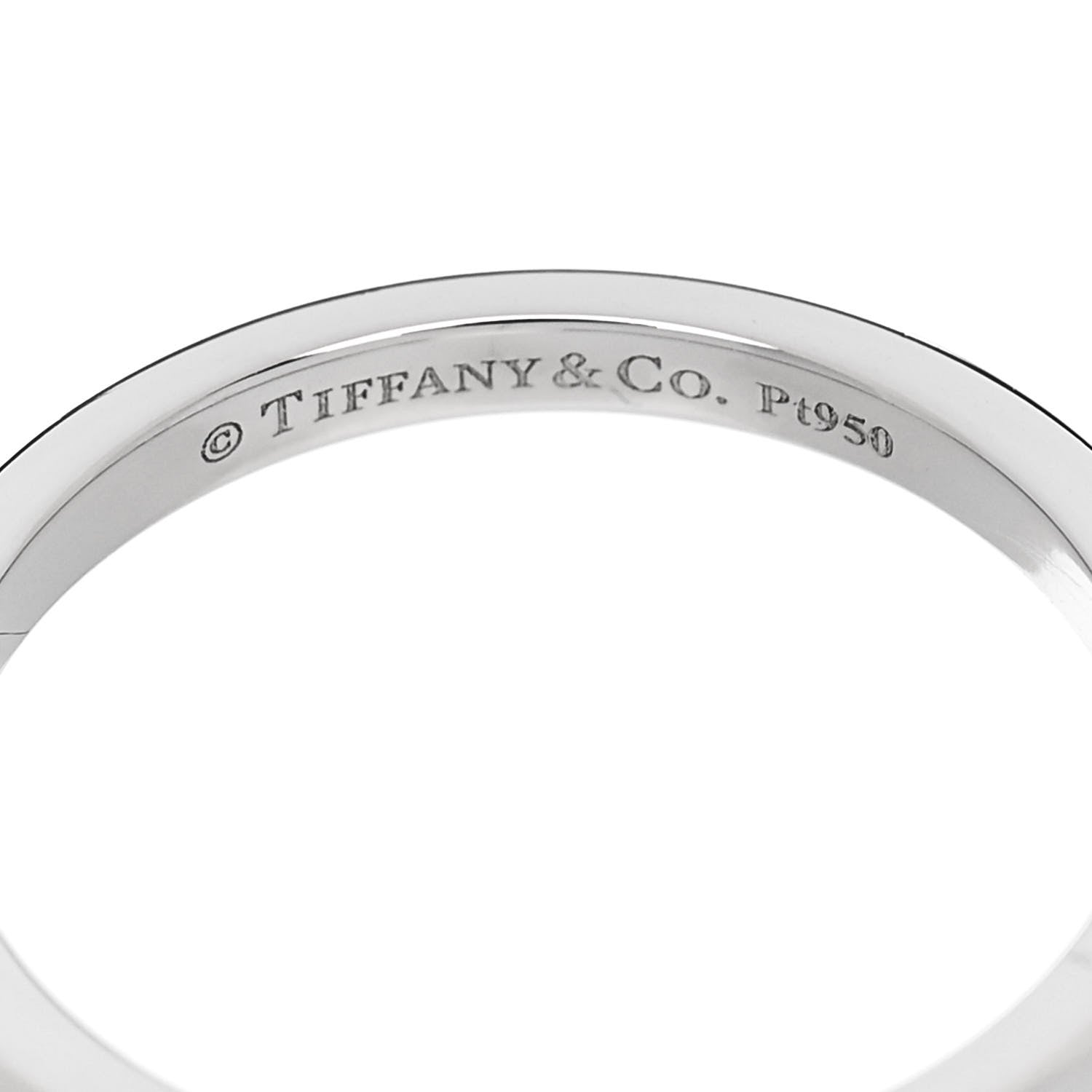 Tiffany Platinum Diamond 2mm Classic Wedding Band Ring 50 5.5 4 of 5
