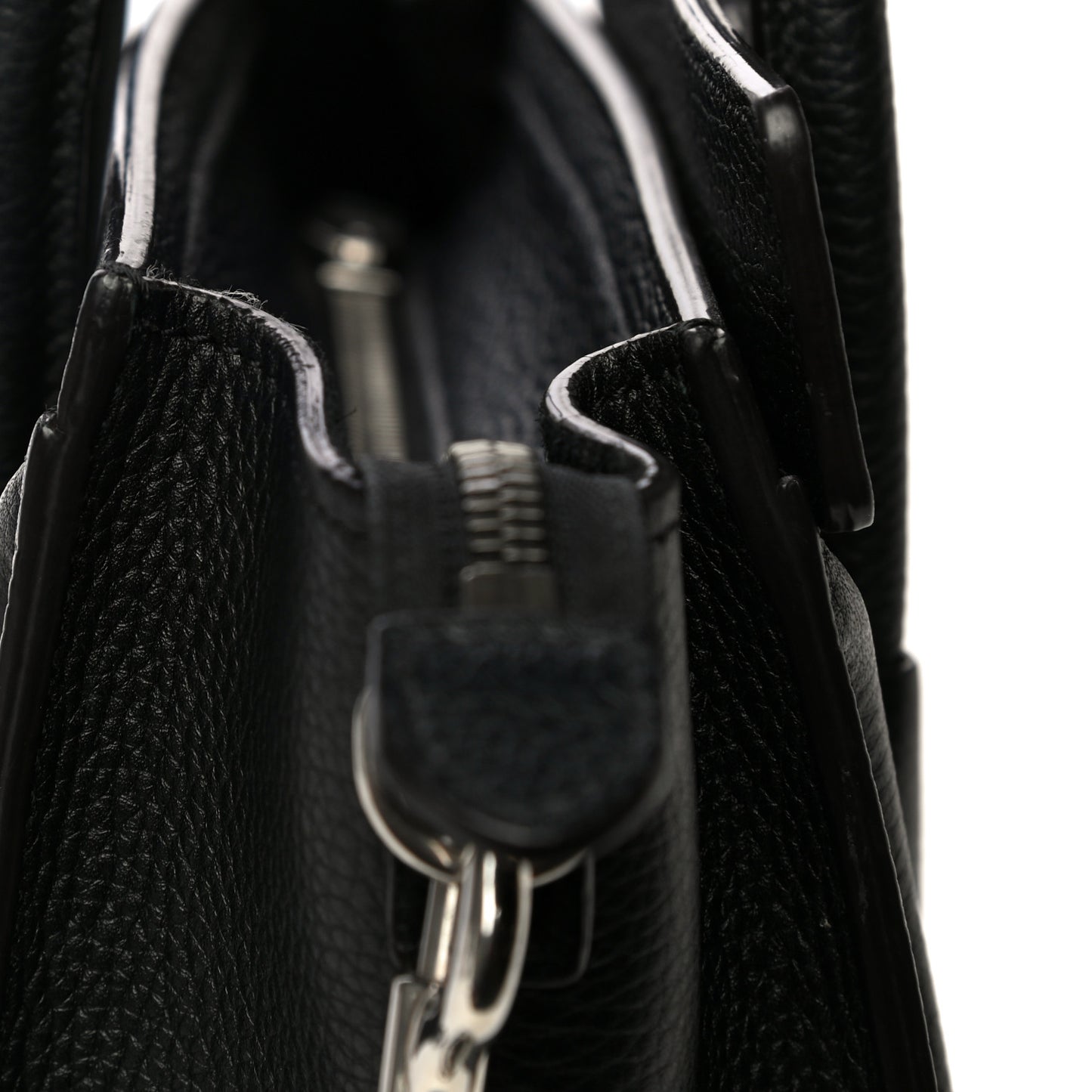 Drummed Calfskin Nano Luggage Black