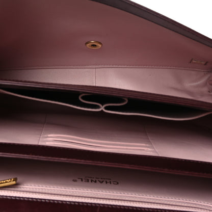 Chanel Iridescent Calfskin Quilted Straight Lined Flap Red 5 of 11