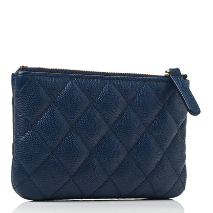 Chanel Caviar Quilted Small Cosmetic Case Navy 2 of 3