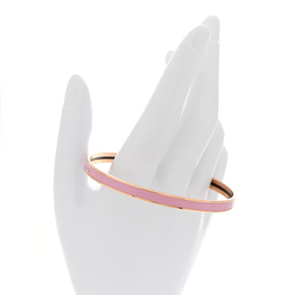 Hermes Enamel Printed Extra Narrow Bracelet 70 Rose Delirium 2 of 6