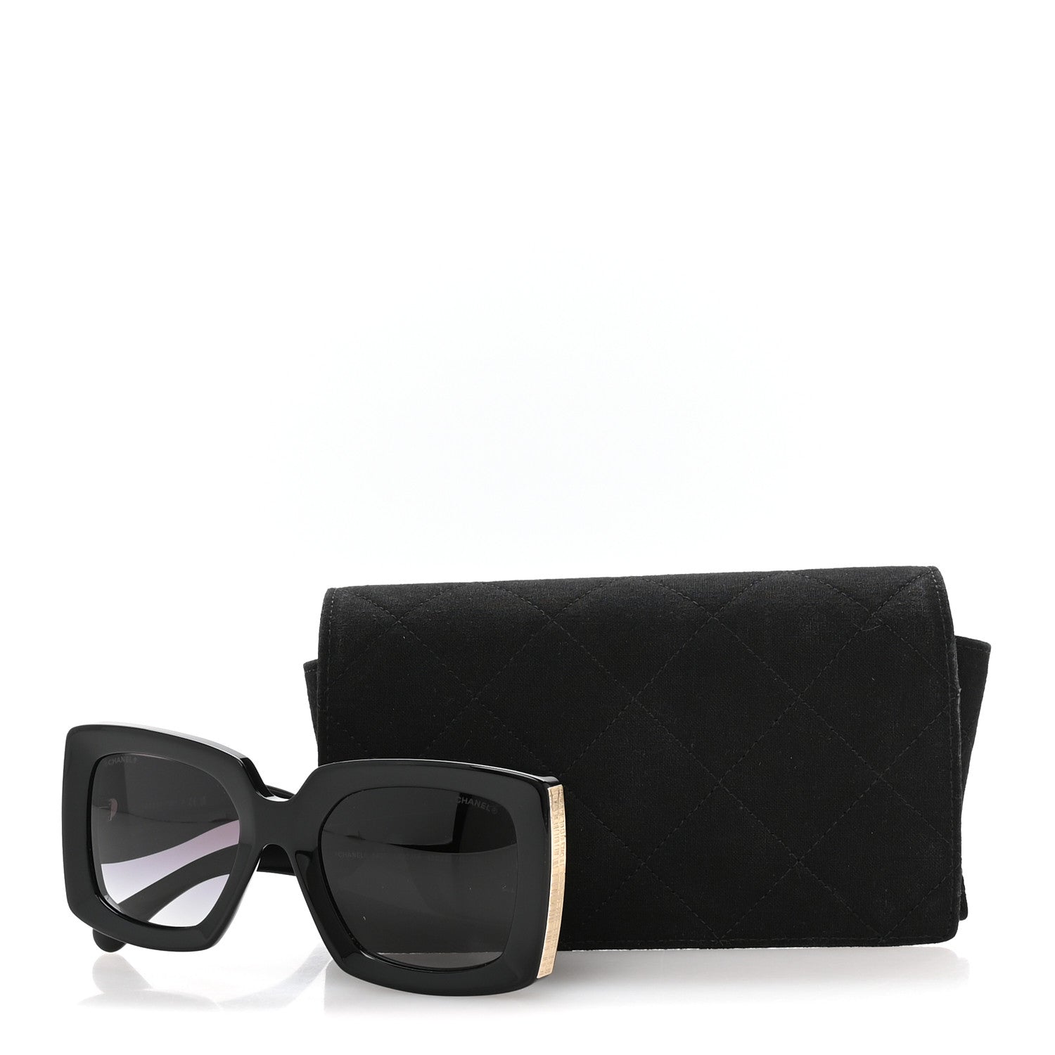 Chanel Acetate Rectangle Sunglasses 5435 Black 8 of 8